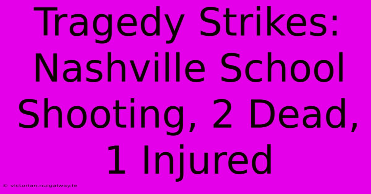 Tragedy Strikes: Nashville School Shooting, 2 Dead, 1 Injured