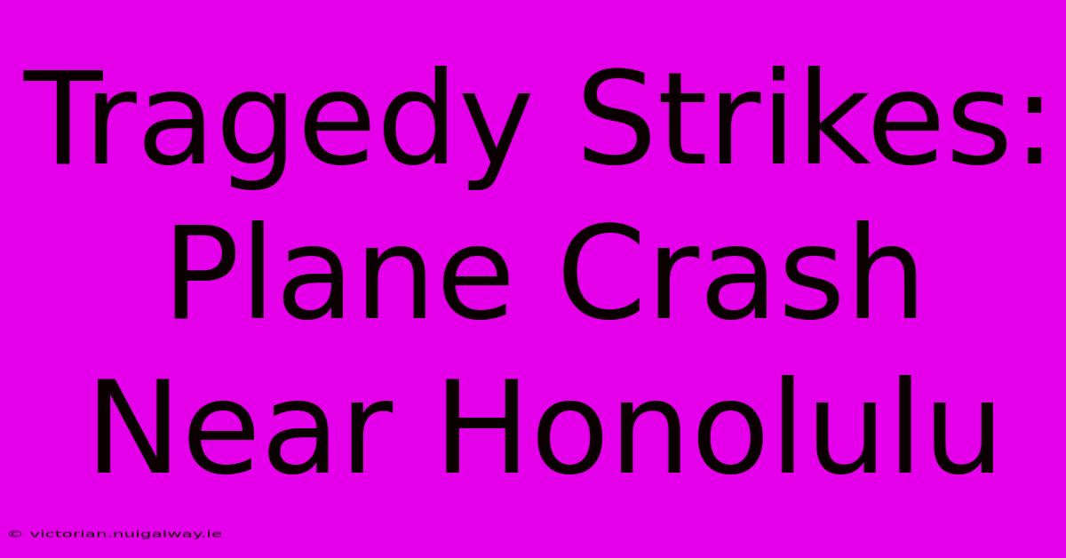 Tragedy Strikes: Plane Crash Near Honolulu