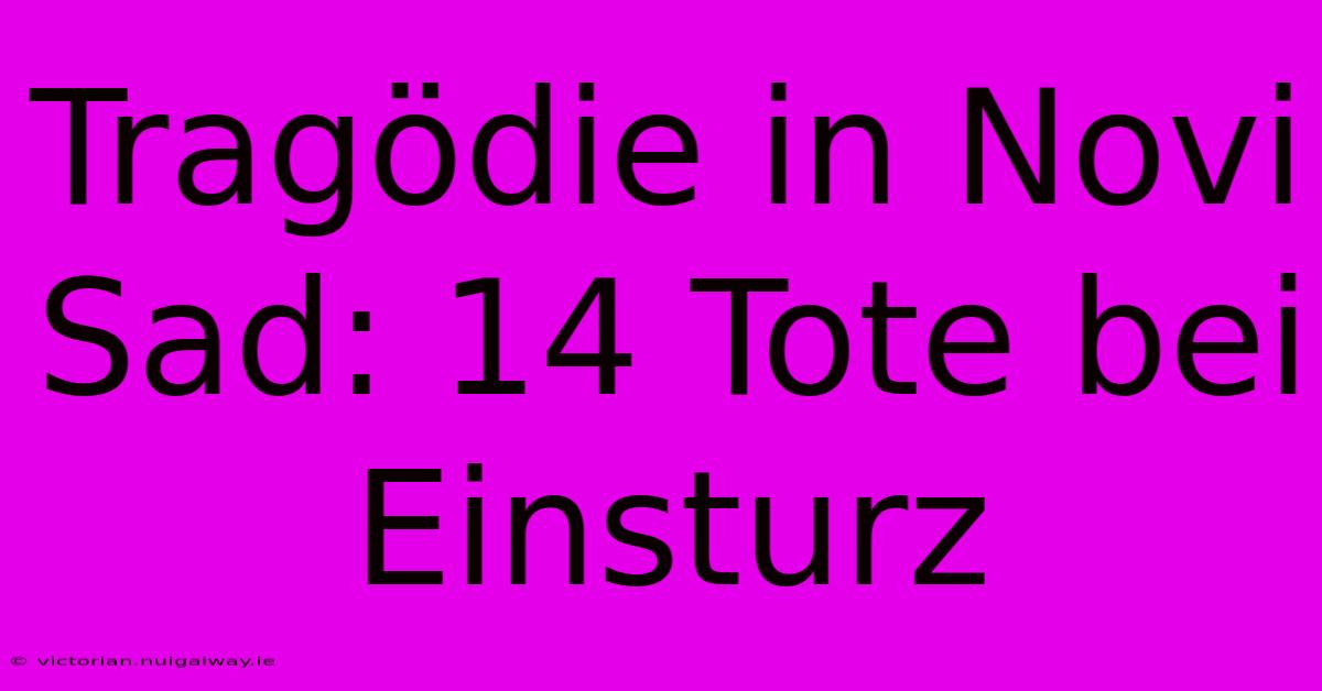 Tragödie In Novi Sad: 14 Tote Bei Einsturz