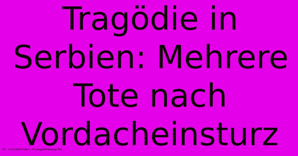 Tragödie In Serbien: Mehrere Tote Nach Vordacheinsturz