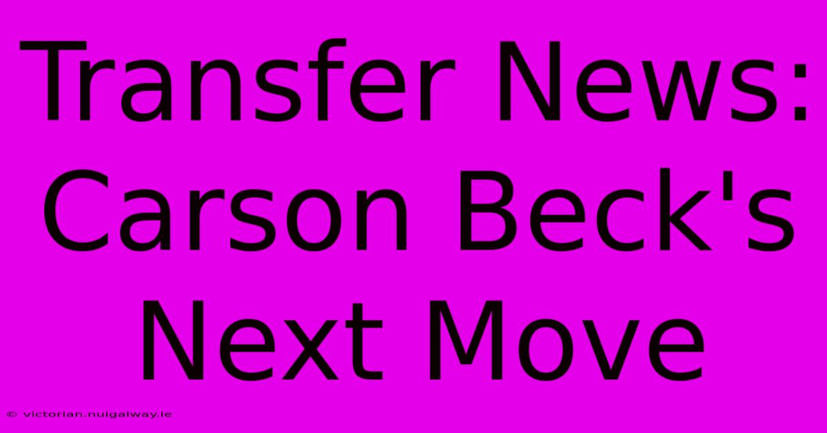 Transfer News: Carson Beck's Next Move