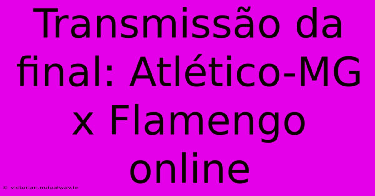 Transmissão Da Final: Atlético-MG X Flamengo Online 