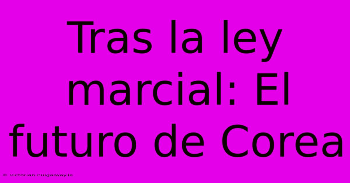 Tras La Ley Marcial: El Futuro De Corea