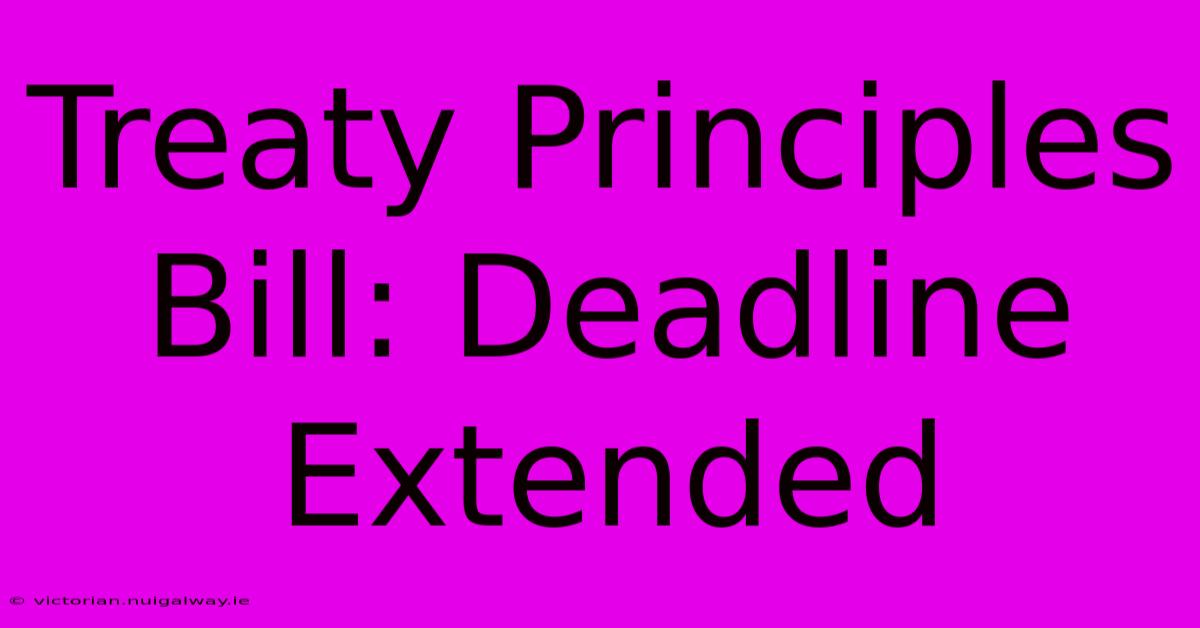 Treaty Principles Bill: Deadline Extended