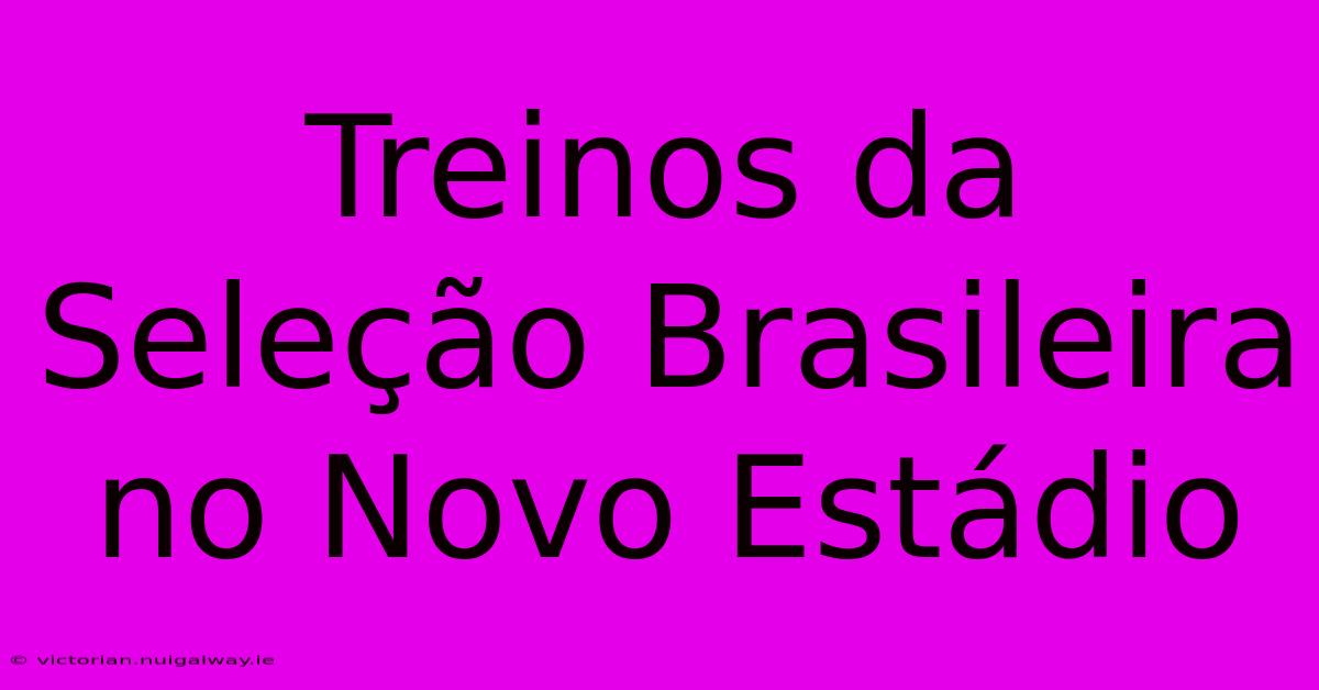 Treinos Da Seleção Brasileira No Novo Estádio 