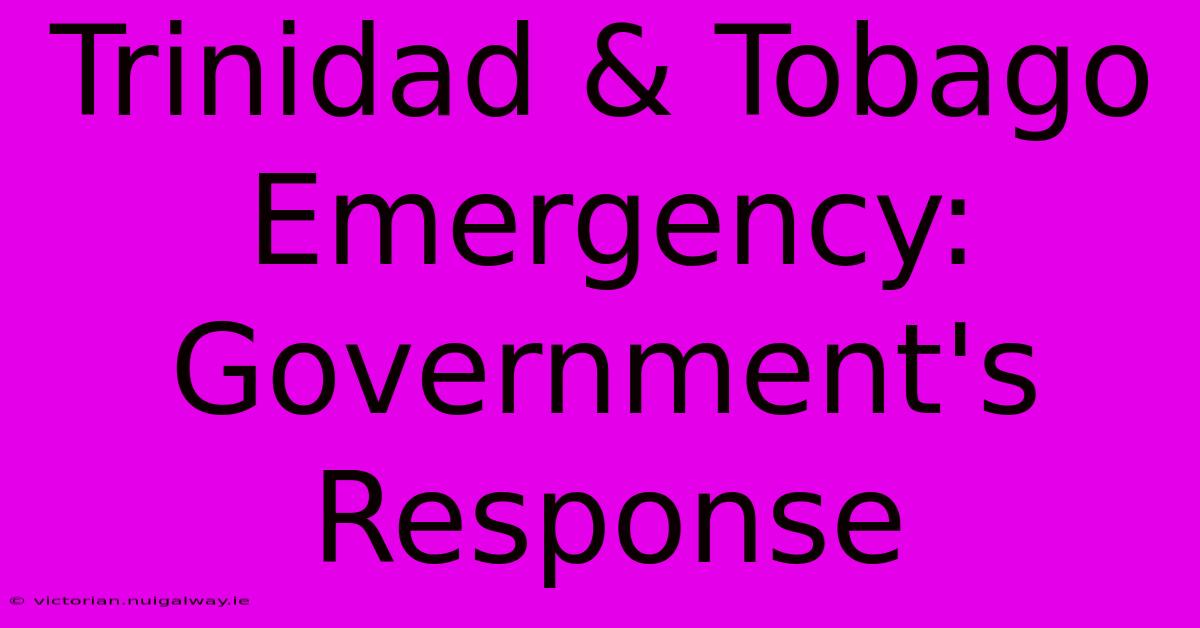 Trinidad & Tobago Emergency: Government's Response