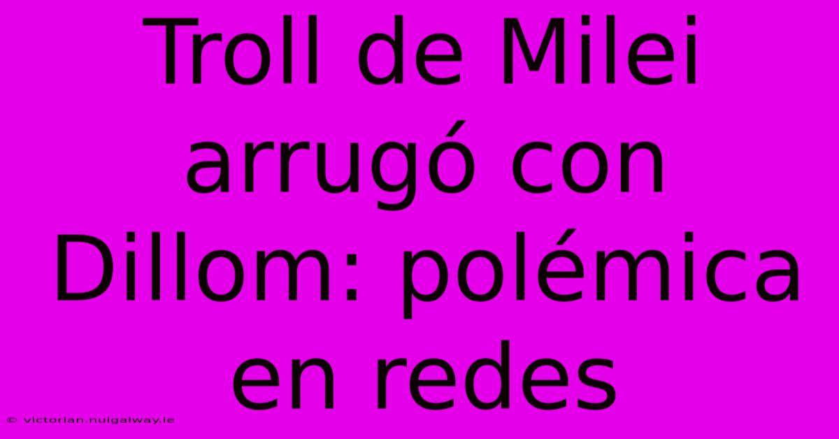 Troll De Milei Arrugó Con Dillom: Polémica En Redes