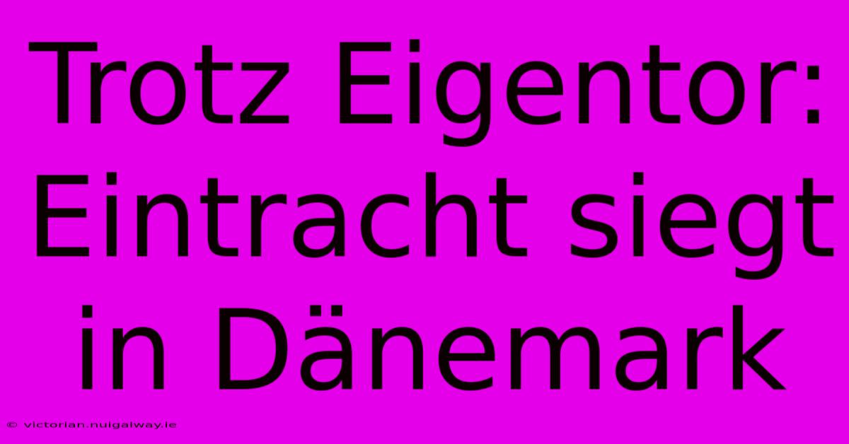 Trotz Eigentor: Eintracht Siegt In Dänemark