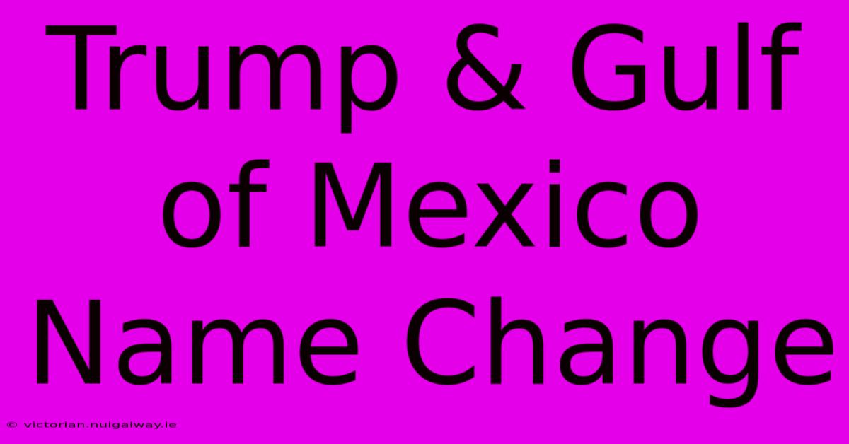 Trump & Gulf Of Mexico Name Change