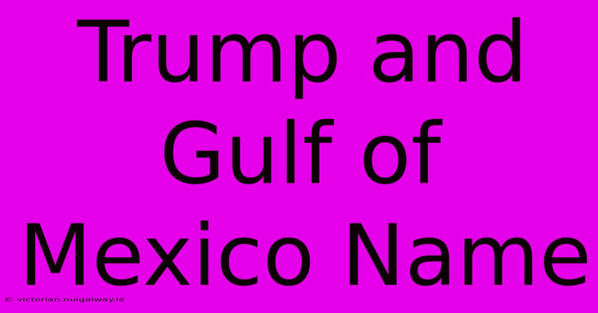 Trump And Gulf Of Mexico Name