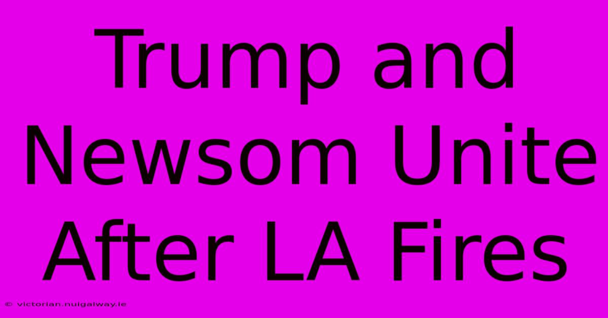 Trump And Newsom Unite After LA Fires