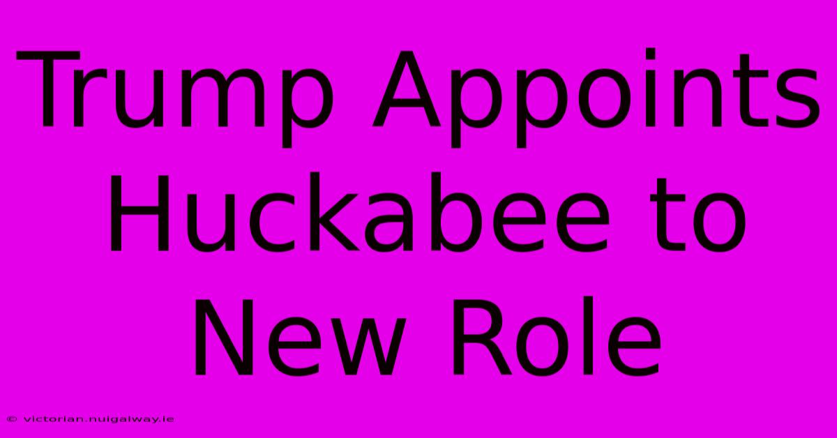 Trump Appoints Huckabee To New Role