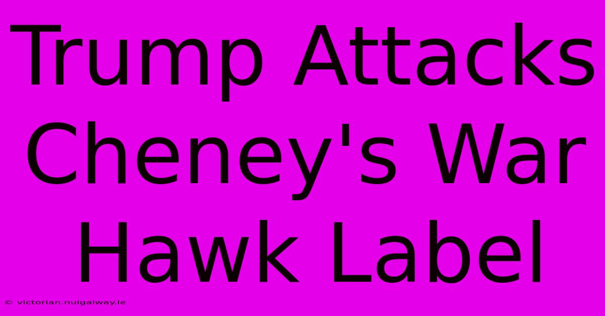 Trump Attacks Cheney's War Hawk Label