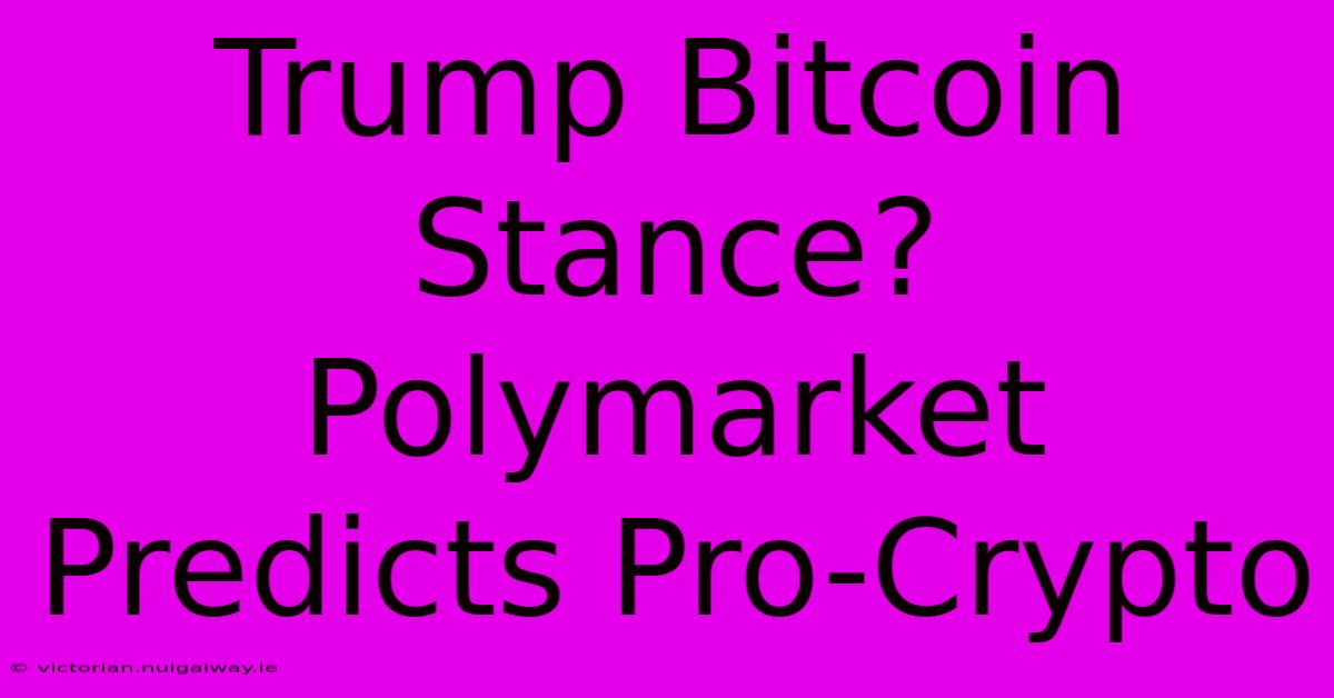 Trump Bitcoin Stance? Polymarket Predicts Pro-Crypto