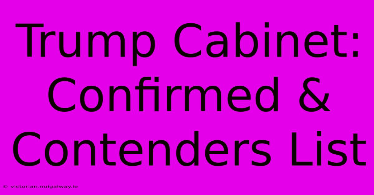 Trump Cabinet: Confirmed & Contenders List