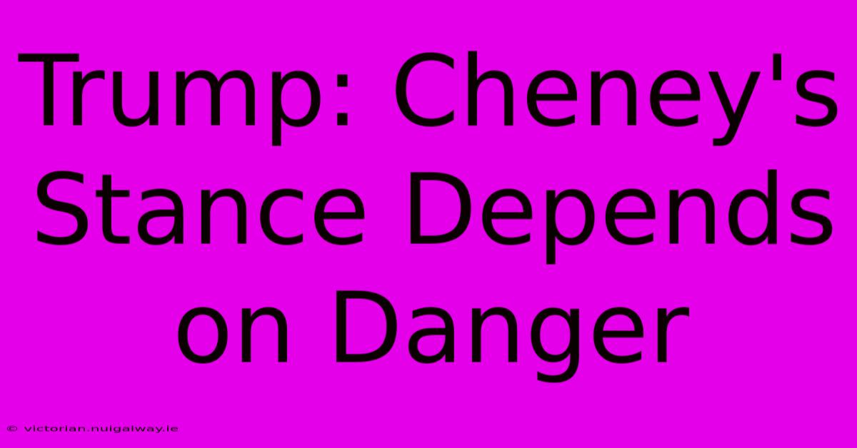 Trump: Cheney's Stance Depends On Danger