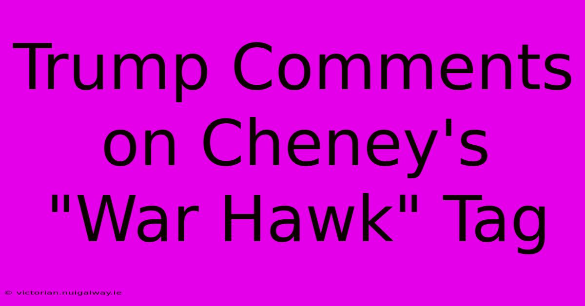 Trump Comments On Cheney's 