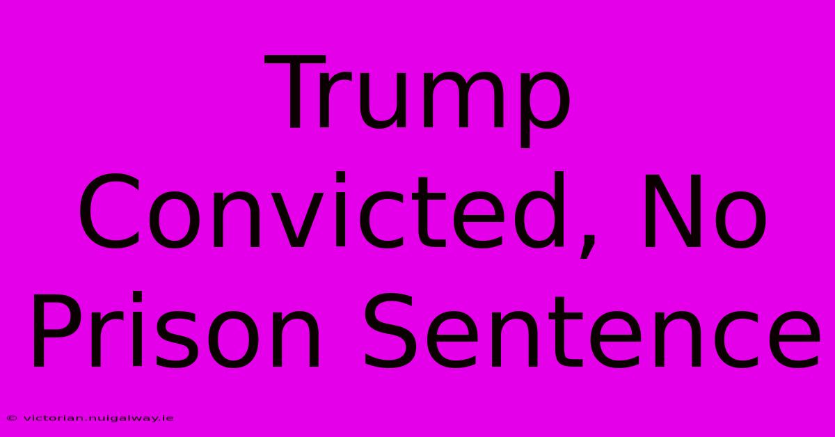 Trump Convicted, No Prison Sentence