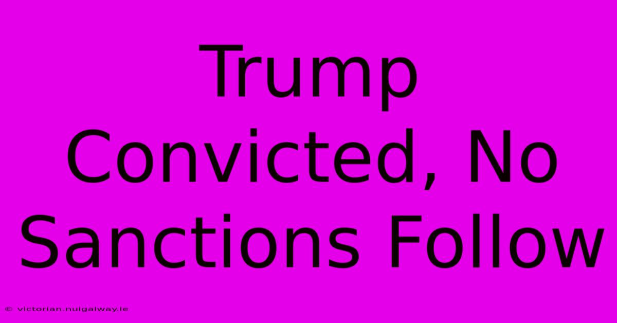 Trump Convicted, No Sanctions Follow