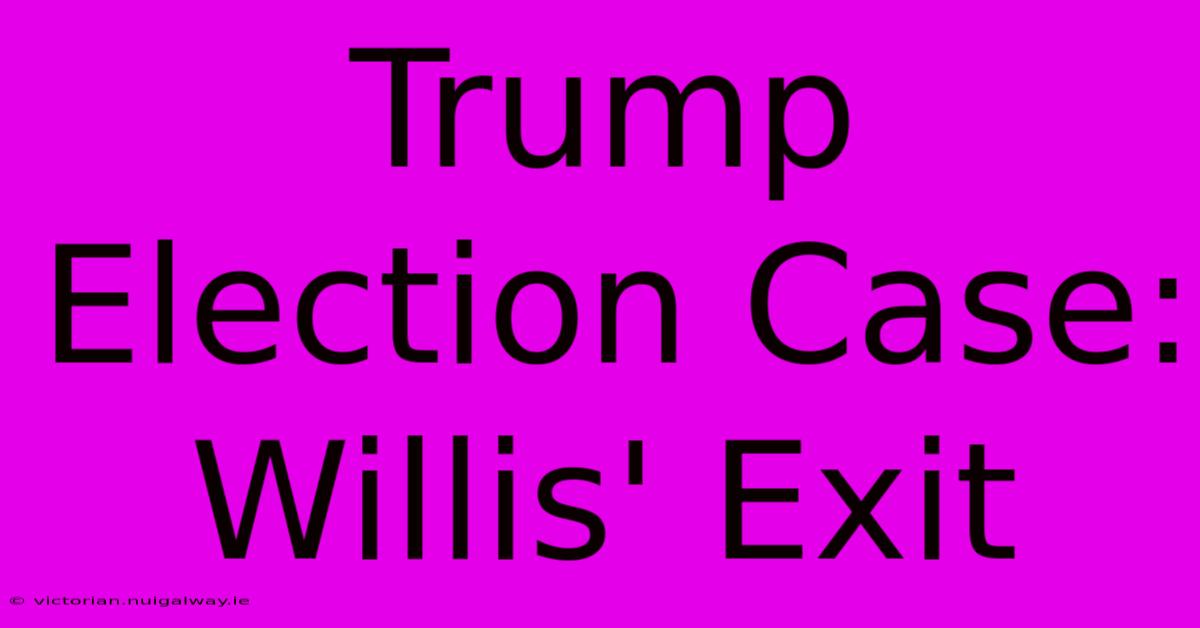 Trump Election Case: Willis' Exit