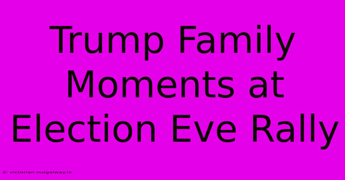 Trump Family Moments At Election Eve Rally