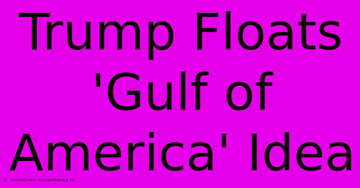 Trump Floats 'Gulf Of America' Idea