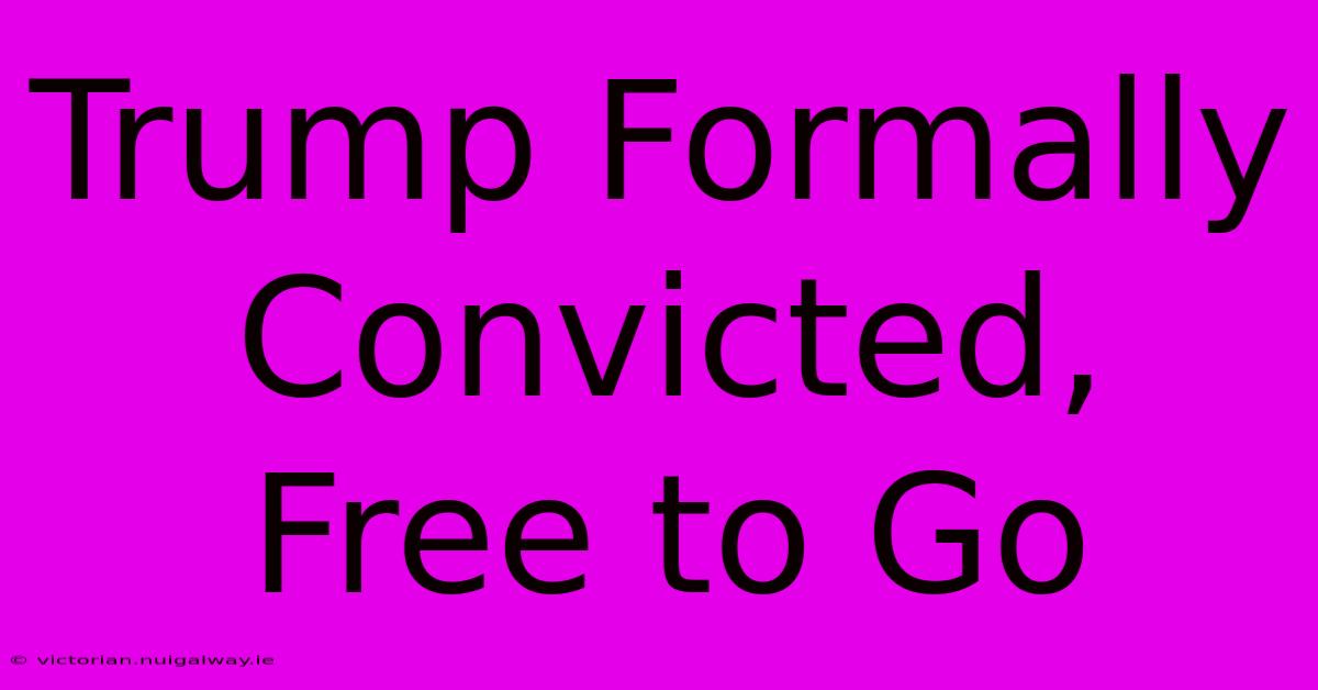 Trump Formally Convicted, Free To Go