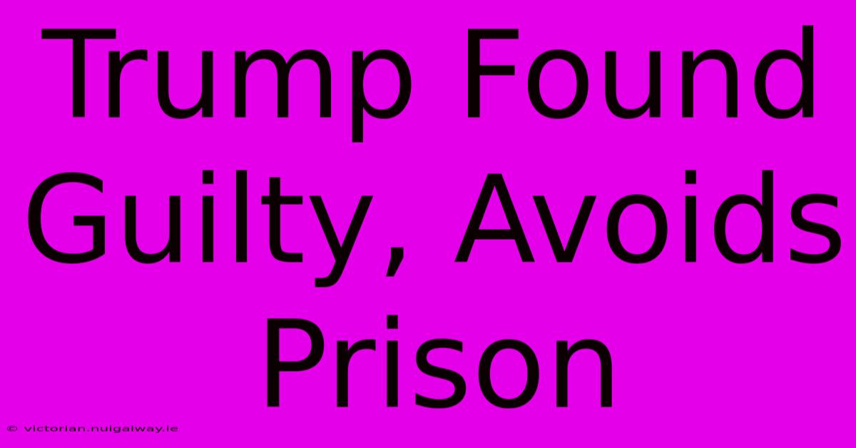 Trump Found Guilty, Avoids Prison