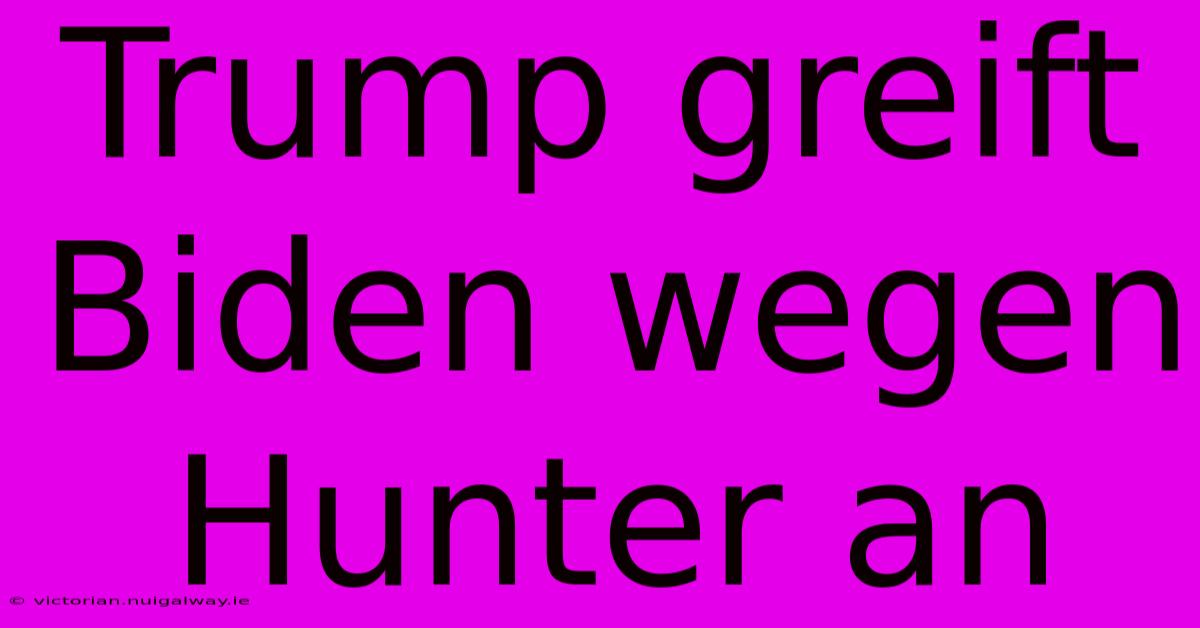 Trump Greift Biden Wegen Hunter An