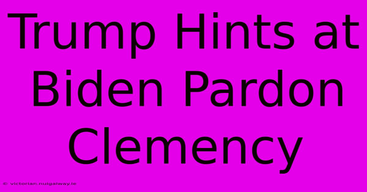 Trump Hints At Biden Pardon Clemency