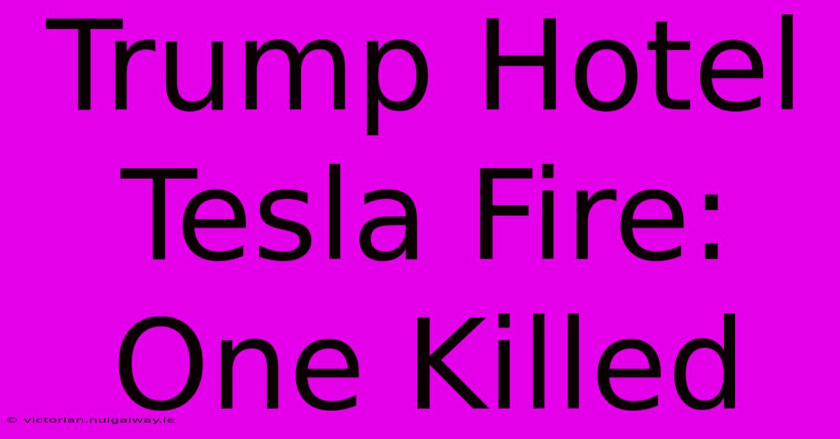 Trump Hotel Tesla Fire: One Killed