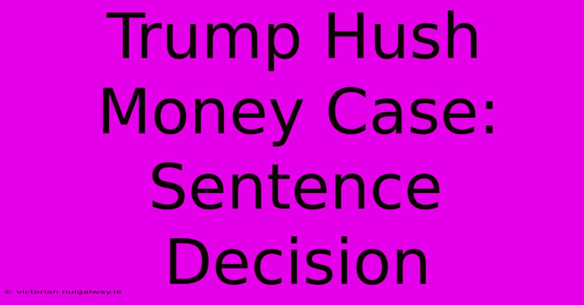 Trump Hush Money Case: Sentence Decision