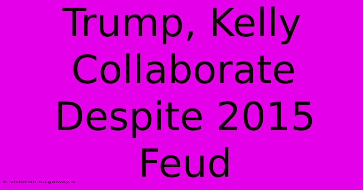 Trump, Kelly Collaborate Despite 2015 Feud 