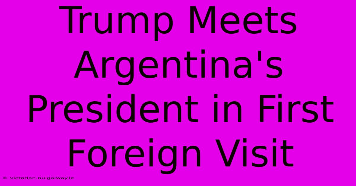 Trump Meets Argentina's President In First Foreign Visit