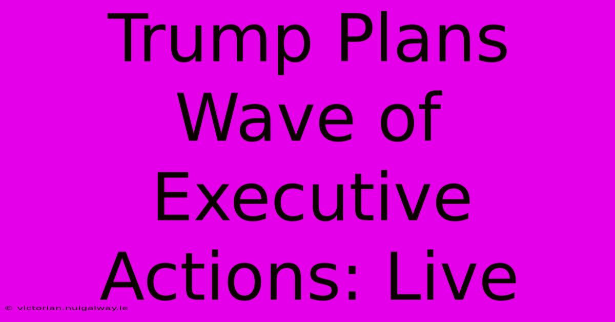 Trump Plans Wave Of Executive Actions: Live