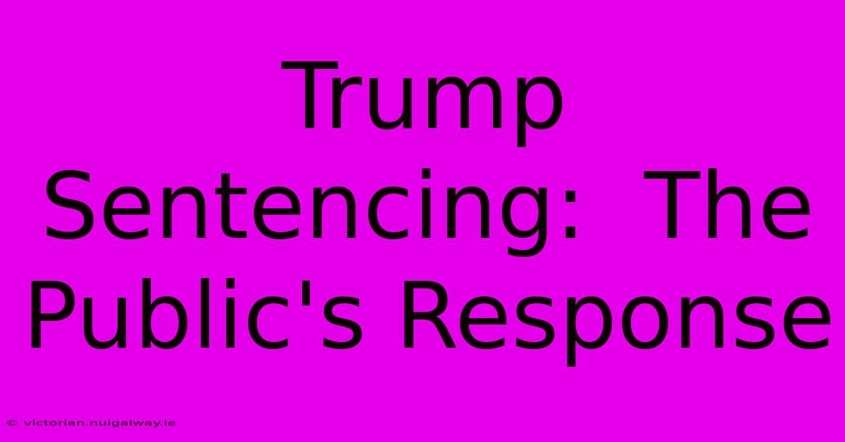 Trump Sentencing:  The Public's Response