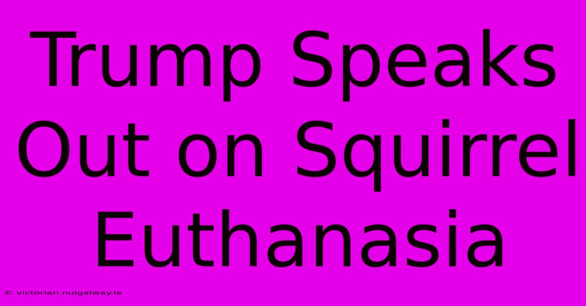 Trump Speaks Out On Squirrel Euthanasia 