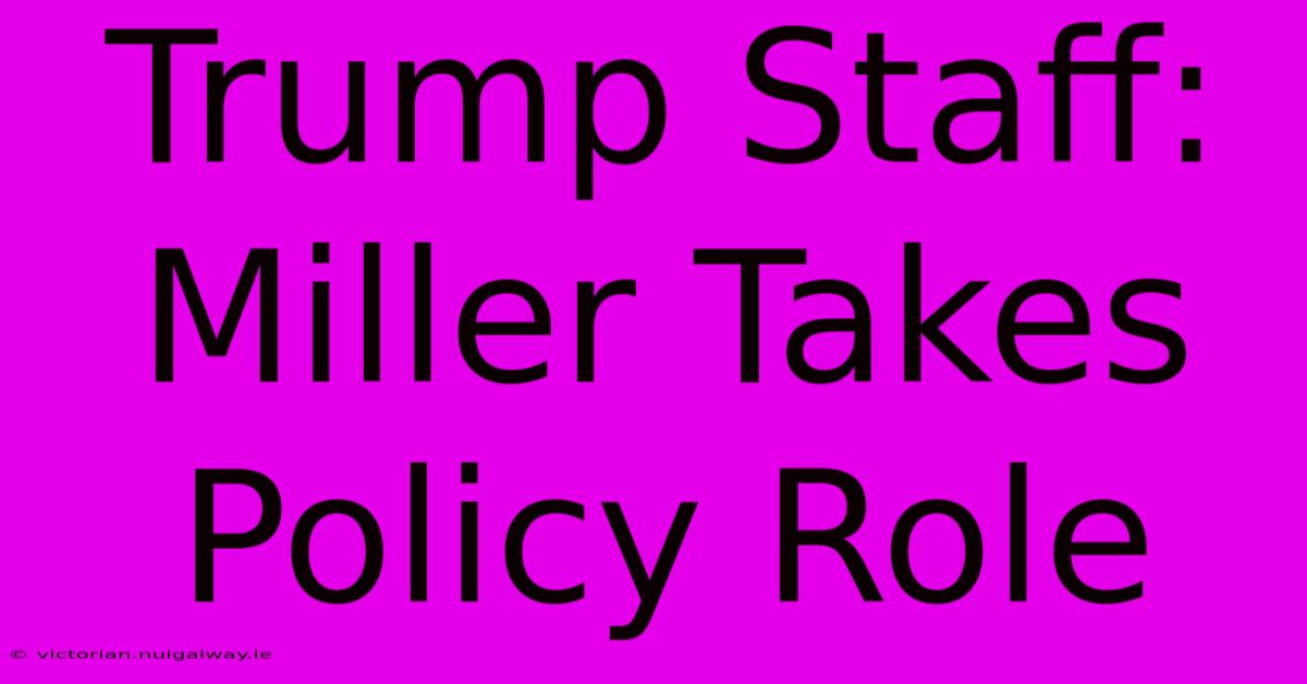 Trump Staff: Miller Takes Policy Role