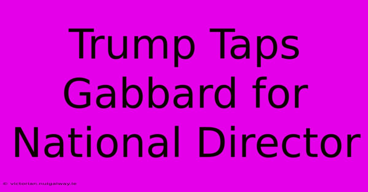 Trump Taps Gabbard For National Director