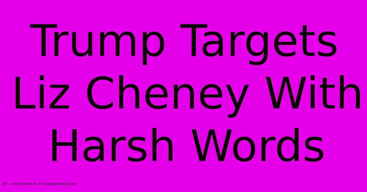 Trump Targets Liz Cheney With Harsh Words