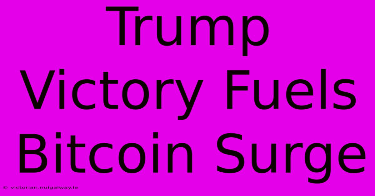 Trump Victory Fuels Bitcoin Surge