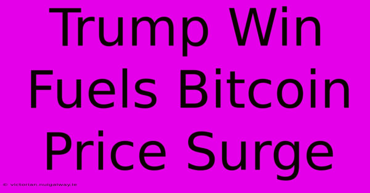 Trump Win Fuels Bitcoin Price Surge 