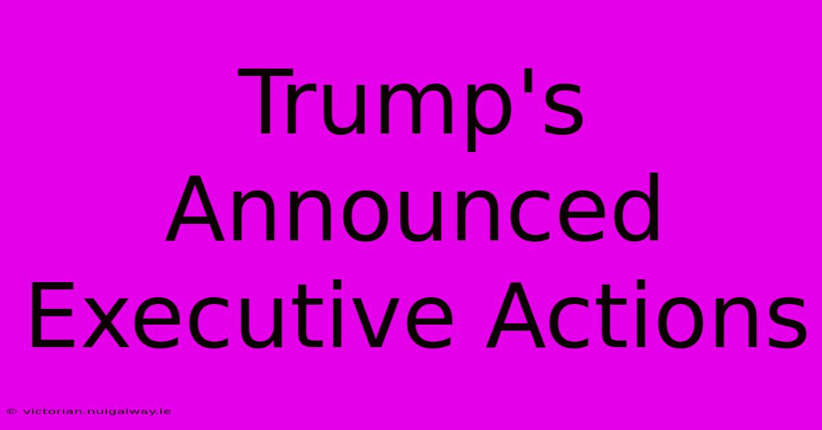 Trump's Announced Executive Actions