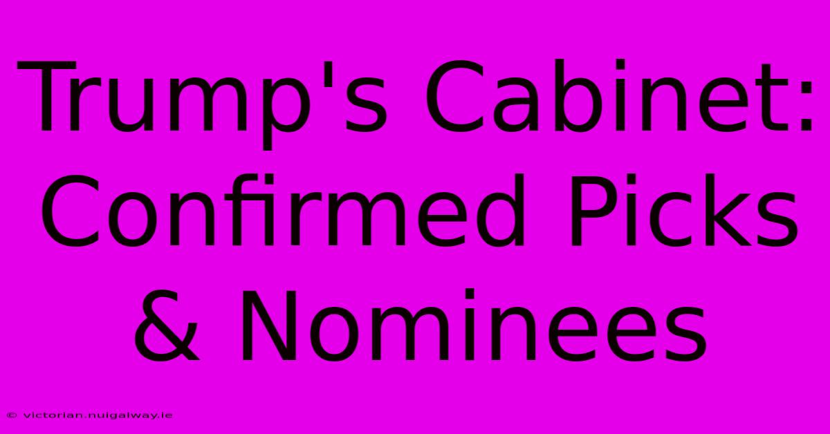 Trump's Cabinet: Confirmed Picks & Nominees