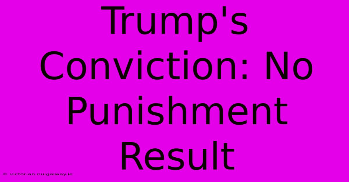 Trump's Conviction: No Punishment Result