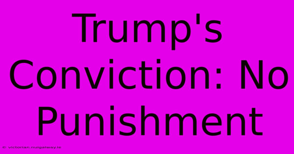 Trump's Conviction: No Punishment