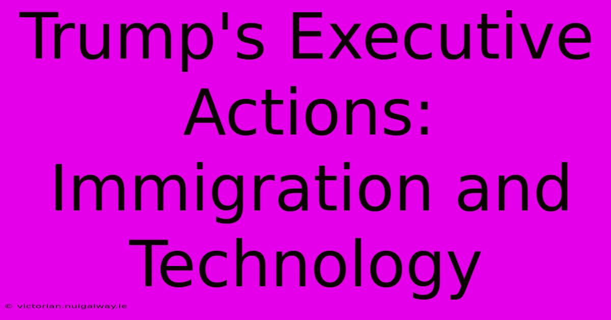 Trump's Executive Actions: Immigration And Technology