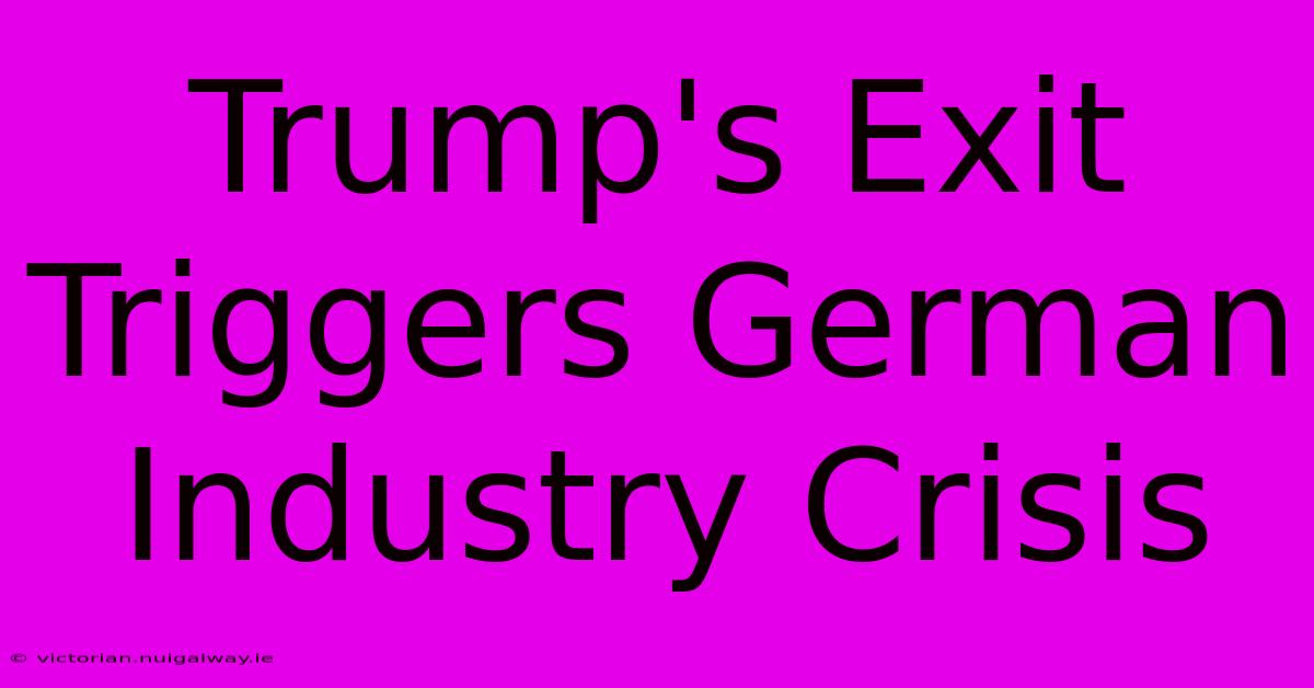 Trump's Exit Triggers German Industry Crisis