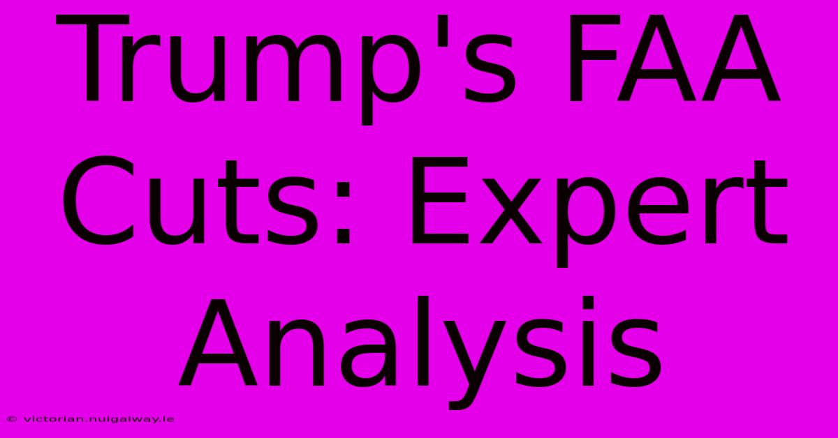 Trump's FAA Cuts: Expert Analysis