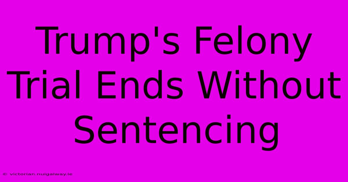 Trump's Felony Trial Ends Without Sentencing